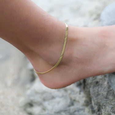 Gold Herringbone Anklet